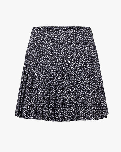 high waist pattern skirt - Black