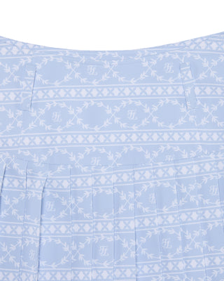 High Waist Pattern Skirt - Blue