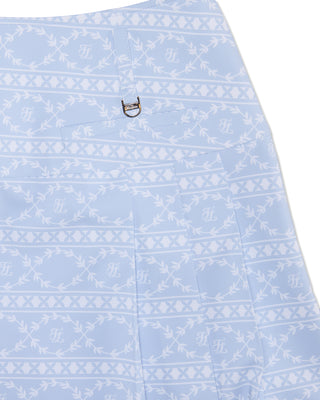 High Waist Pattern Skirt - Blue