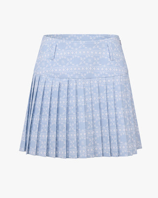 High Waist Pattern Skirt - Blue