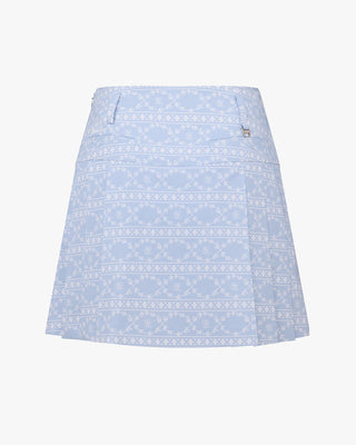 High Waist Pattern Skirt - Blue