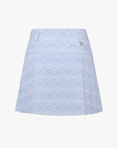 high waist pattern skirt - Blue