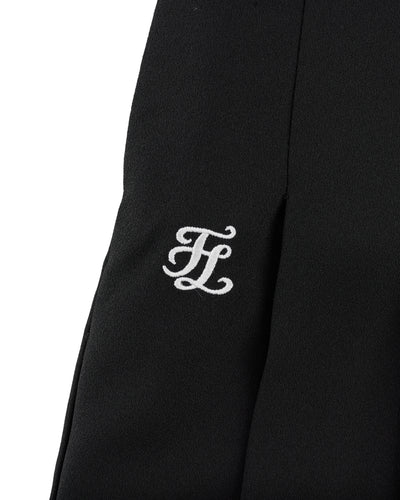 Asymmetrical ribbon pleated skirt - Black