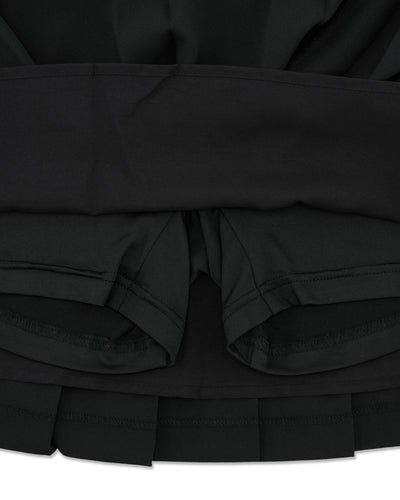 Asymmetrical ribbon pleated skirt - Black