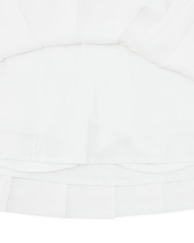 Asymmetrical ribbon pleated skirt - White