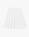 Asymmetrical ribbon pleated skirt - White