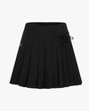 Asymmetrical ribbon pleated skirt - Black