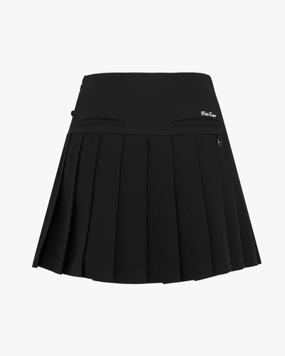 Asymmetrical ribbon pleated skirt - Black