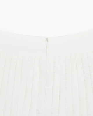Magic Rib String Pleated Skirt -Ivory