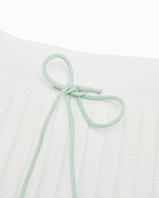 Magic Rib String Pleated Skirt -Ivory