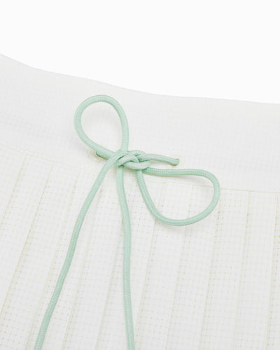 Magic Rib String Pleated Skirt -Ivory