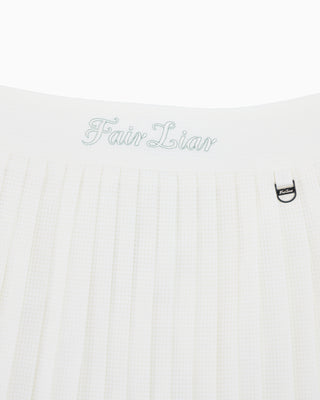 Magic Rib String Pleated Skirt -Ivory