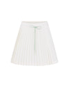 Magic Rib String Pleated Skirt -Ivory
