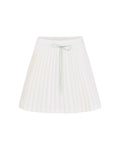 Magic Rib String Pleated Skirt -Ivory