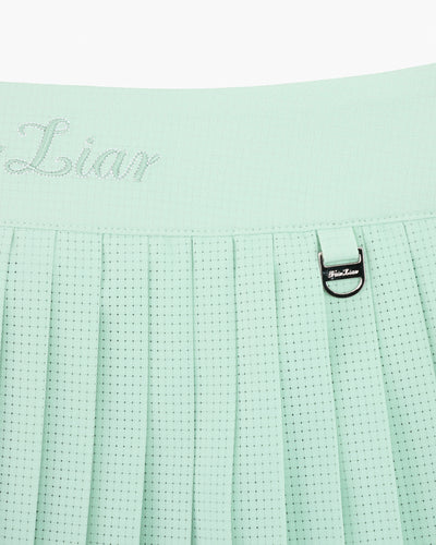 Magic Rib String Pleated Skirt - Mint