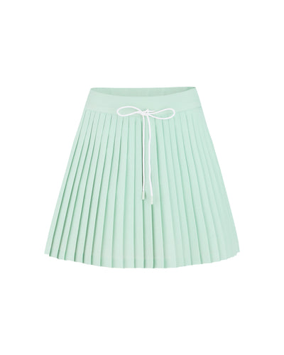 Magic Rib String Pleated Skirt - Mint