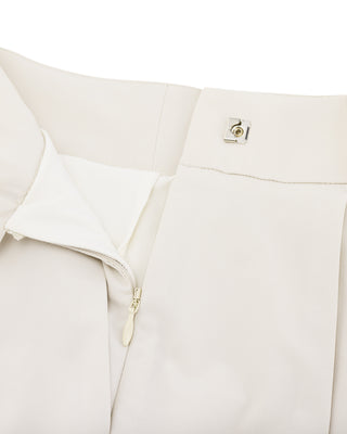 Logo-Embellished Pleated Skirt - Beige
