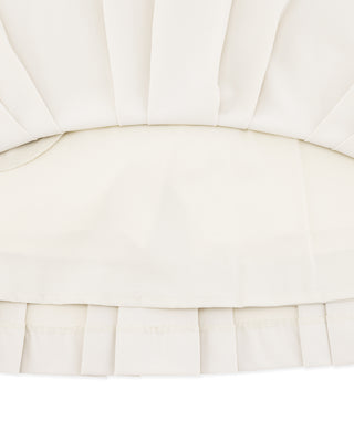 Logo-Embellished Pleated Skirt - Beige