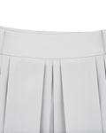 logo-embellished pleated skirt - Grey