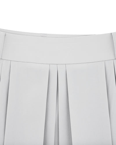 logo-embellished pleated skirt - Grey