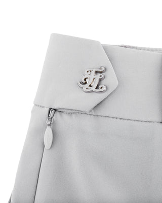Logo-Embellished Pleated Skirt - Grey