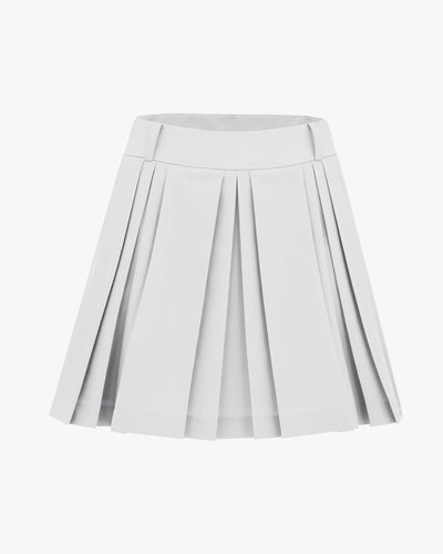 logo-embellished pleated skirt - Grey