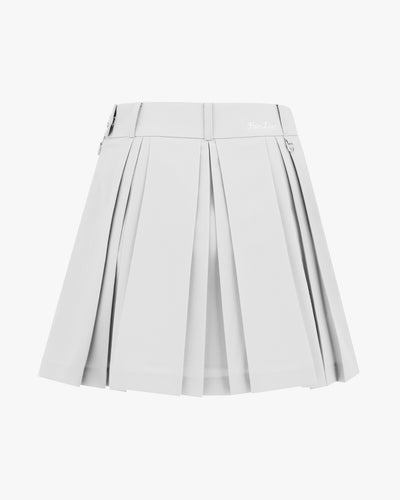 logo-embellished pleated skirt - Grey