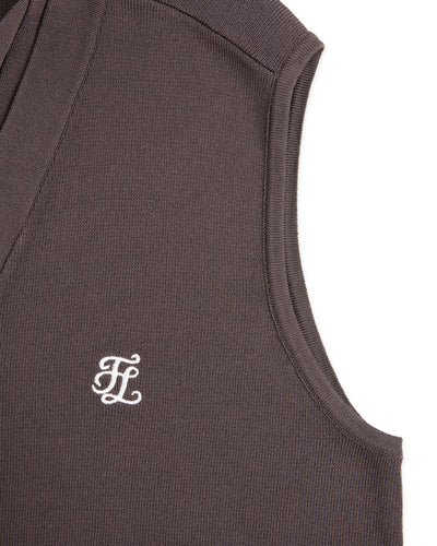 2-Way tie knit vest - Cocoa