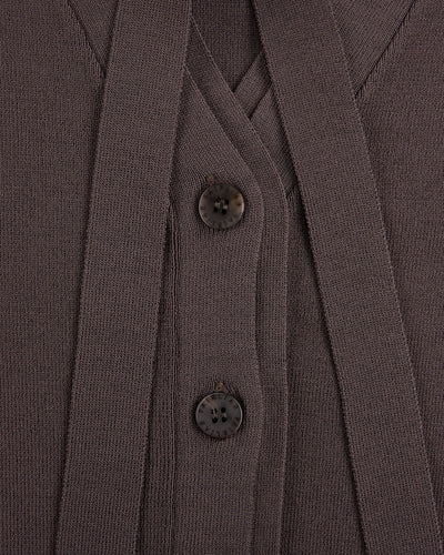 2-Way tie knit vest - Cocoa