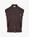 2-Way tie knit vest - Cocoa