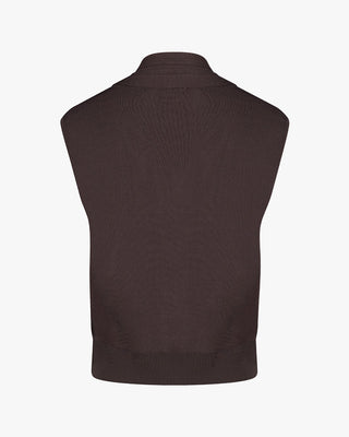 2-Way Tie Knit Vest - Cocoa