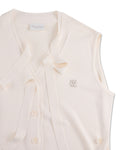 2-Way tie knit vest - Ivory