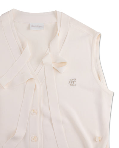 2-Way tie knit vest - Ivory