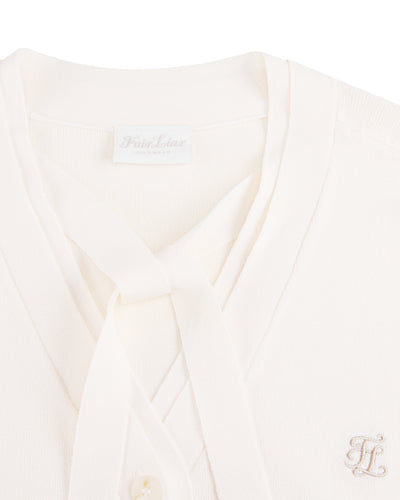 2-Way tie knit vest - Ivory