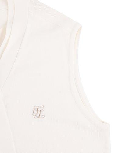 2-Way tie knit vest - Ivory