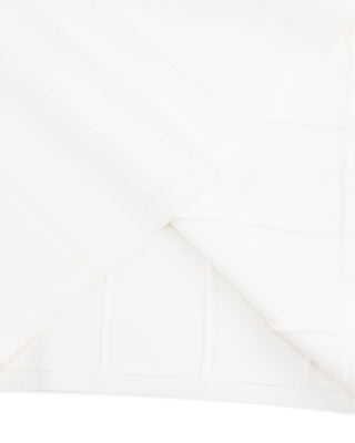Patterned Neck Ribbon Sleeveless Knit - White