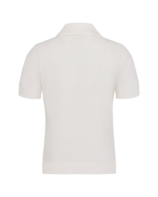 Pearl Point Short Sleeve Knit - White