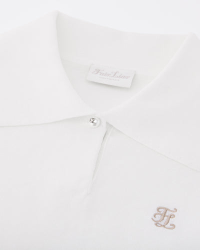 Pearl point short sleeve knit - White
