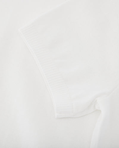 Pearl point short sleeve knit - White