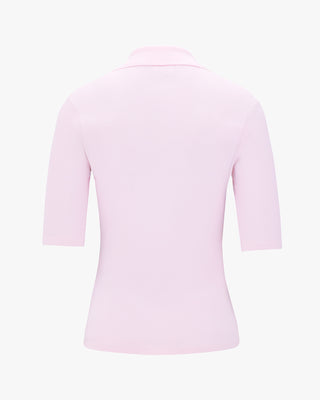 Open Collar Pearl Point Neck Knit - Pink