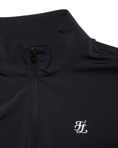 Cropped cooling zip-up t-shirt - Black