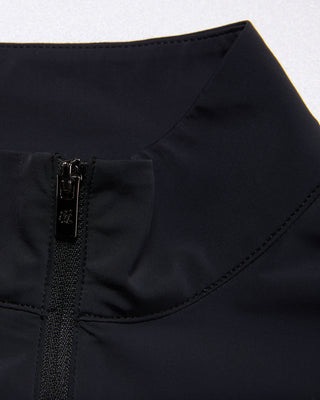 Cropped Cooling Zip-Up T-shirt - Black