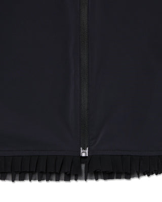 Cropped Cooling Zip-Up T-shirt - Black