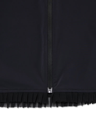 Cropped cooling zip-up t-shirt - Black