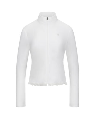 Cropped Cooling Zip-Up T-shirt - White