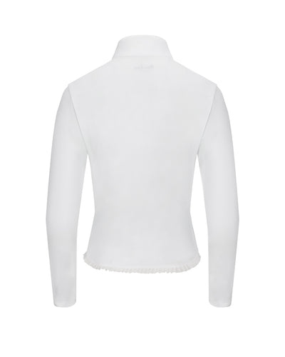 Cropped cooling zip-up t-shirt - White