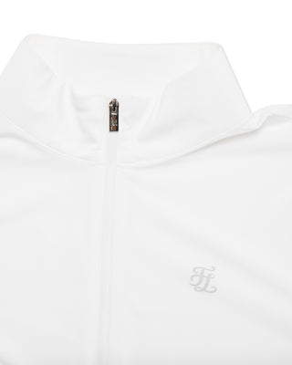 Cropped Cooling Zip-Up T-shirt - White