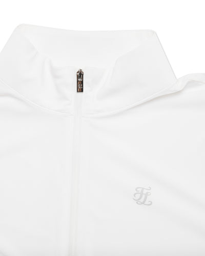 Cropped cooling zip-up t-shirt - White