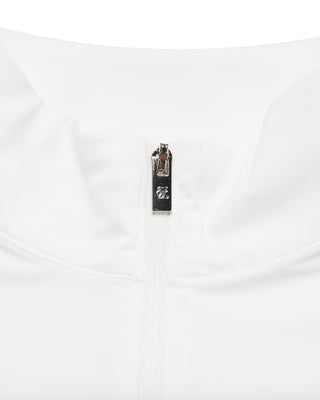 Cropped Cooling Zip-Up T-shirt - White