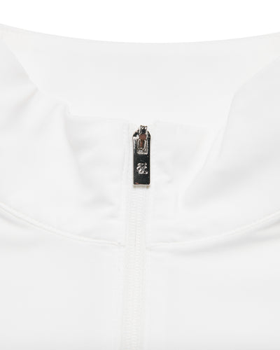 Cropped cooling zip-up t-shirt - White